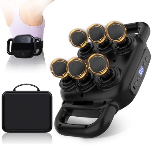 GAXEZO Six Head Massage Gun with 50 Adjustable Intensities & 9 Modes Massage Gun for Back Leg Muscle Pain Relief Ideal Gifts for Friends and Parents
