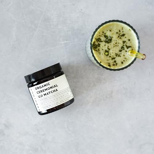 Té Matcha orgánico ceremonial 1.4 oz en jarra de vidrio miniatura 2