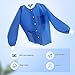 JMU 10 Pack Disposable Lab Jackets Large, SMS Disposable Medical Jackets for Men and Women, Knit Cuffs Collar, 3 Pockets (Blue)