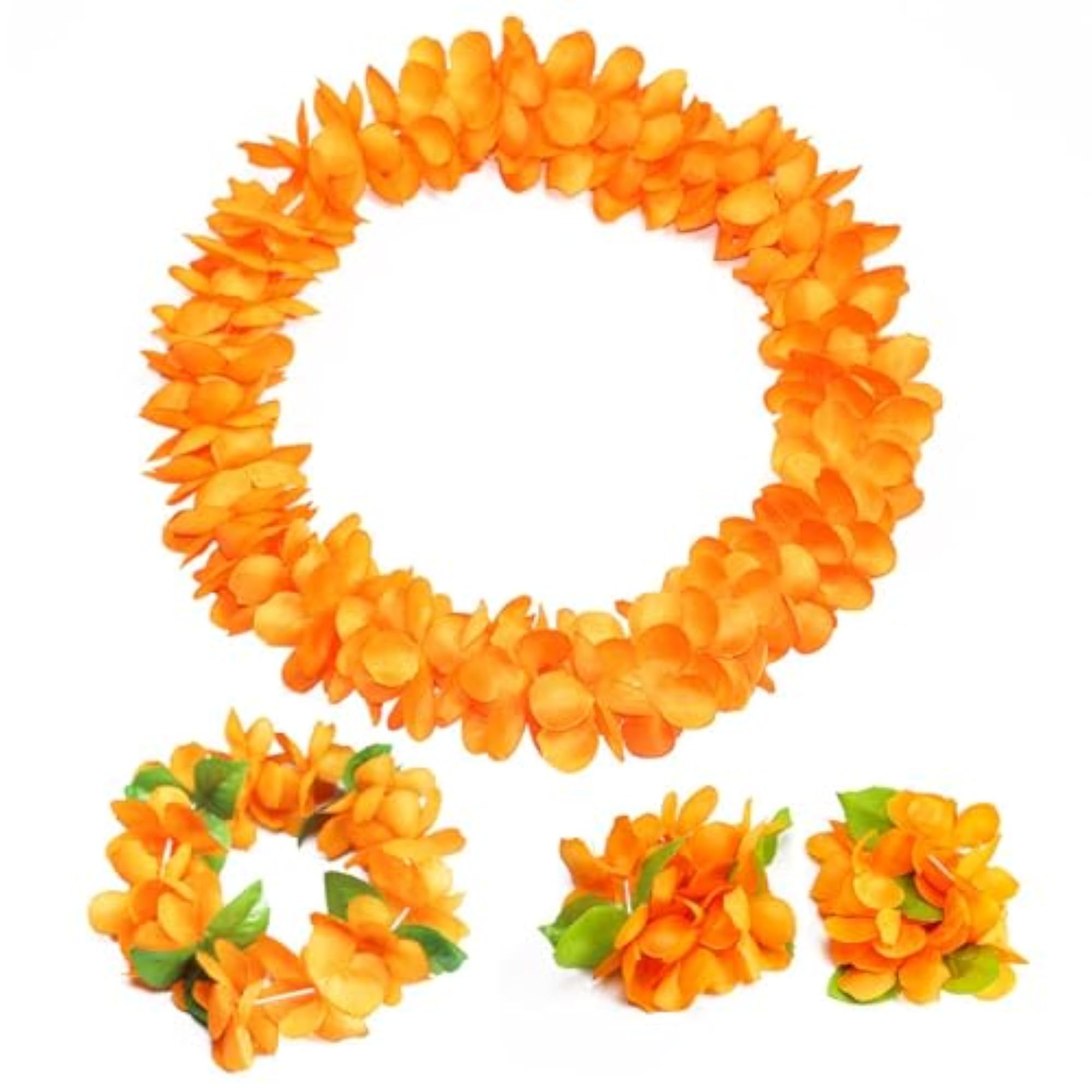 Hawaiian Leis Set, Artificial Flower Garland Pink