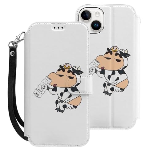 クレヨンしんちゃん iPhone15Plus用ケース 手帳型 スマホケース アイホン15Plus用 財布型カバー カードポケット スタンド機能 誕生日ギフト 人気 男女兼用