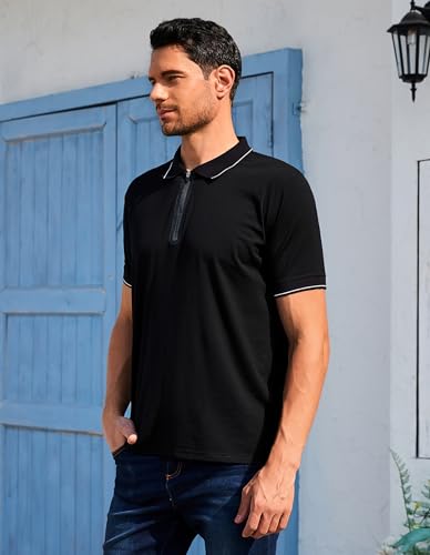 Merino Wool Polo Shirts for Men for Work Sport, Lightweight Breathable Moisture Wicking Mens Polo Shirt Short Sleeve2