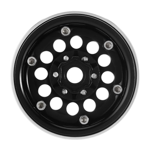 INJORA 1.9 Beadlock Felge - 153g Super Heavy Messing & Aluminium Deep Dish Felge für 1/10 RC Crawler SCX10 TRX4 VS4-10 Gen8,Schwarz