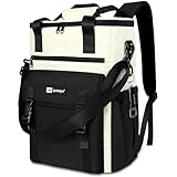 AYAMAYA(アヤマヤ) レディース バックパック クーラー おしゃれ 30缶 漏れ防止 ソフトクーラーバックパック 防水 断熱 ランチボックス ショルダーバッグ 保冷バッグ 最長18時間保冷可能 キャンプ ビーチ 仕事 ピクニック ブラック