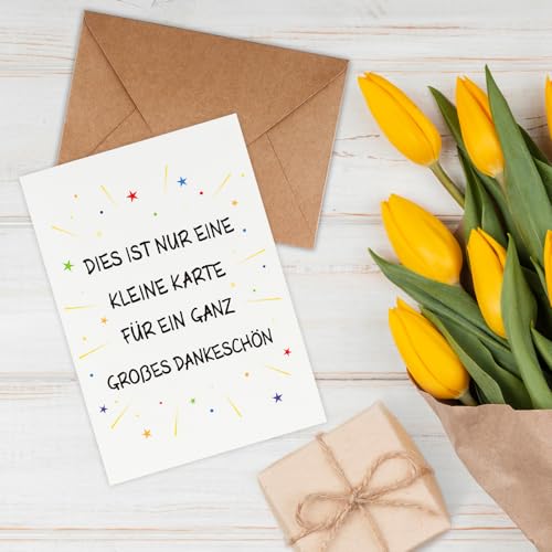 WenmthG - Dankeschön Geschenke(Klappkarte, inkl. Umschlag) - Dankeskarten - Kleines Danke Geschenk - Danke Karte für Frauen, Männer, Mädchen, Jungen