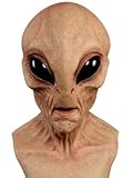 FLORENCE IISA Realistic Area 51 Alien Full Head Latex Mask, Scary Creepy Prop for Adults Halloween Cosplay...