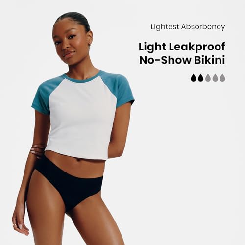 KNIX Kt Light Leakproof No-Show Bikini - Period Underwear for Teens - Machine Washable (3 Pack)2