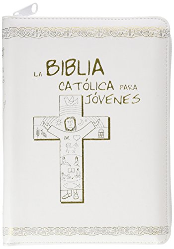 La Biblia Católica para Jóvenes: edición dos tintas / Junior [símil piel blanca con cremallera]