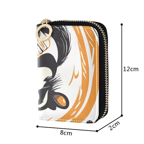 Cartoon Shrunk Music leather mens card holder wallet With 2 cash slot RFID Blocking credit card holder with zipper4