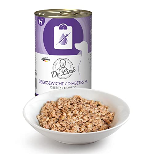 Dr. Link Spezial-Diät Hundefutter für Hunde, bei Übergewicht, Proteinquelle Huhn, Kalorien- und fettreduziert, ohne Zuckerzusatz, L-Carnitin - 6x400g Dose