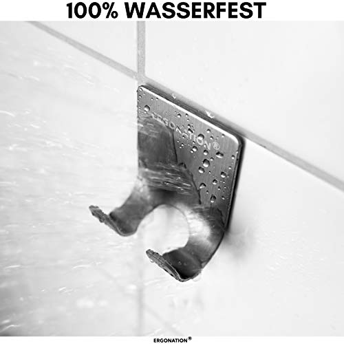 Ergonation Selbstklebender Rasiererhalter aus Edelstahl für Badezimmer, Dusche und Badewanne | Wasserdichter Halter/Wandhaken für Rasierer, Handtücher, Schlüssel, Regenschirme, Kabel (Weiß, 2) - Image 6