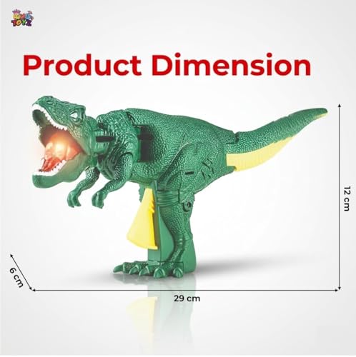 Image of Roaring Dinosaur Toy with Light and Sound T Rex LED Glow Interactive Dino Easy Grip Handheld Design Fun Educational Toy for Kids Boys and Girls Age 3 Plus Birthday Gift Green