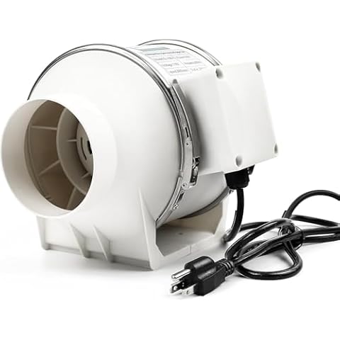 Voltset 4 Inch Duct Fan, Inline Ventilation Exhaust Fan, 280 CFM Duct Intake Fan High Efficiency Air Fan for Duct Vent Bathroom, Kitchen, Grow Tent, Hydroponics, 3D Printer Cover