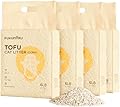 FUKUMARU Tofu Cat Litter, Clumping Litter for Cats, Mixed Corn Pellets, Dust-free and Easy Clumping, Odour Control, Flushable, Direct to Toliet, Low Residue,16 L (4 Packs)