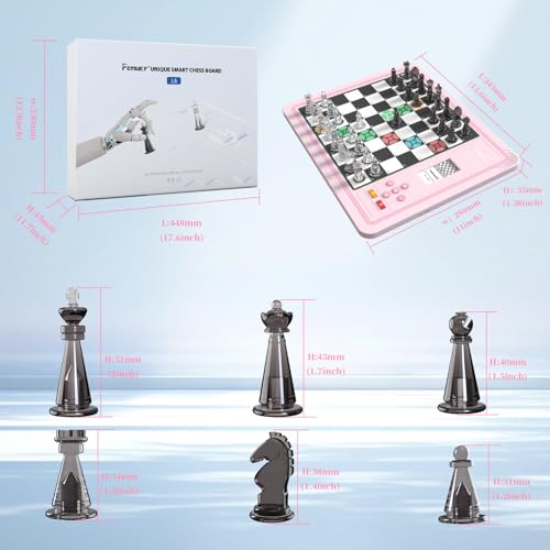 Electronic Chess Set, Computer Chess Game, Chess Set Board Game, Electronic Chess Game, LEDs, Built-in Battery, Great Partner for Play and Practice miniatura 6