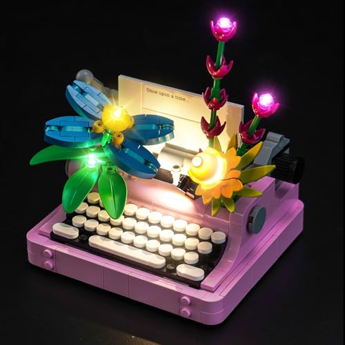 Licht Set Kompatibel mit Lego Schreibmaschine mit Blumen (Kein Lego-Modell) Licht Beleuchtung Set Compatible with Typewriter with Flowers 31169