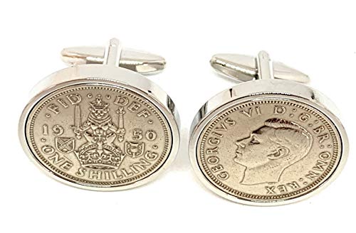 Mancuernillas Premium 1950 Scottish Shilling 23mm miniatura 2