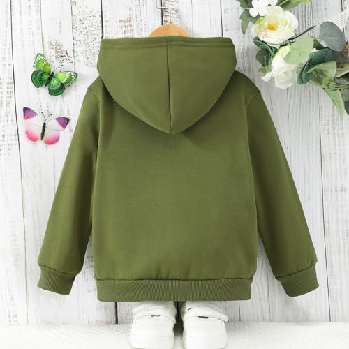 Generic Windbreaker Kids Boys Autumn Winter Shirt Solid Long Sleeve Boys Hoodie Coat Clothes Outwear Winter (Green, 5-6 Years)2