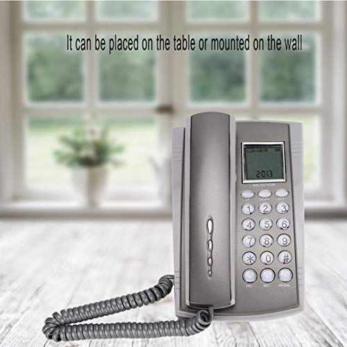Teléfono de pared con cable y pantalla LCD gris miniatura 5
