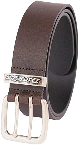 Dickies Men's 38MM Wide Two Prong Casual Leather Belt Brown L (38-40) - Main Image
