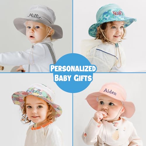 Personalized Toddler Baby Sun Hat, Custom Embroidered Name Boys Girls Bucket Hat, Infant Beach Hat Kids Summer Hat Age 0-82
