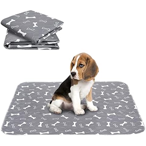 Thgonwid Dog Reusable Pee Pads, 16"*24" (2 Pack), Washable Pet Training Mats for Puppy Cat, Housebreaking Absorption Whelping Pads, Gray Cover