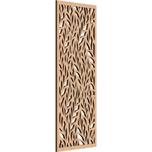 9 3/8"W x 24 3/8"H x 1/4"T Ortonville Decorative Fretwork Wood Wall Panels, Hickory