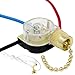 ZE-110 3 Wire Pull Chain Light Switch Three Way Replacement Pull Cord String Light Controller 6A125VAC 3A250VAC for Ceiling Fans Light Fixtures & Lamps - Brass Finish