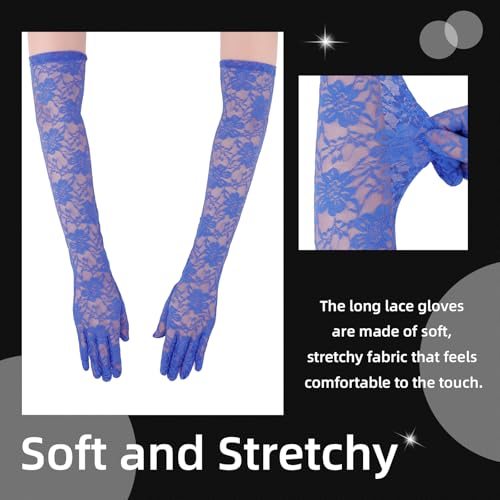 Lace Gloves Women Elbow Length Tea Party Opera Princess Lace Gloves for Women Girls4