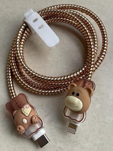 Image of 4 in 1 Compatible with iPhone Charger Case Cover | Silicon Charger Case Cover for Apple 18-20W 360 Degree Protection Case with Wire Saver (M Brown 11)