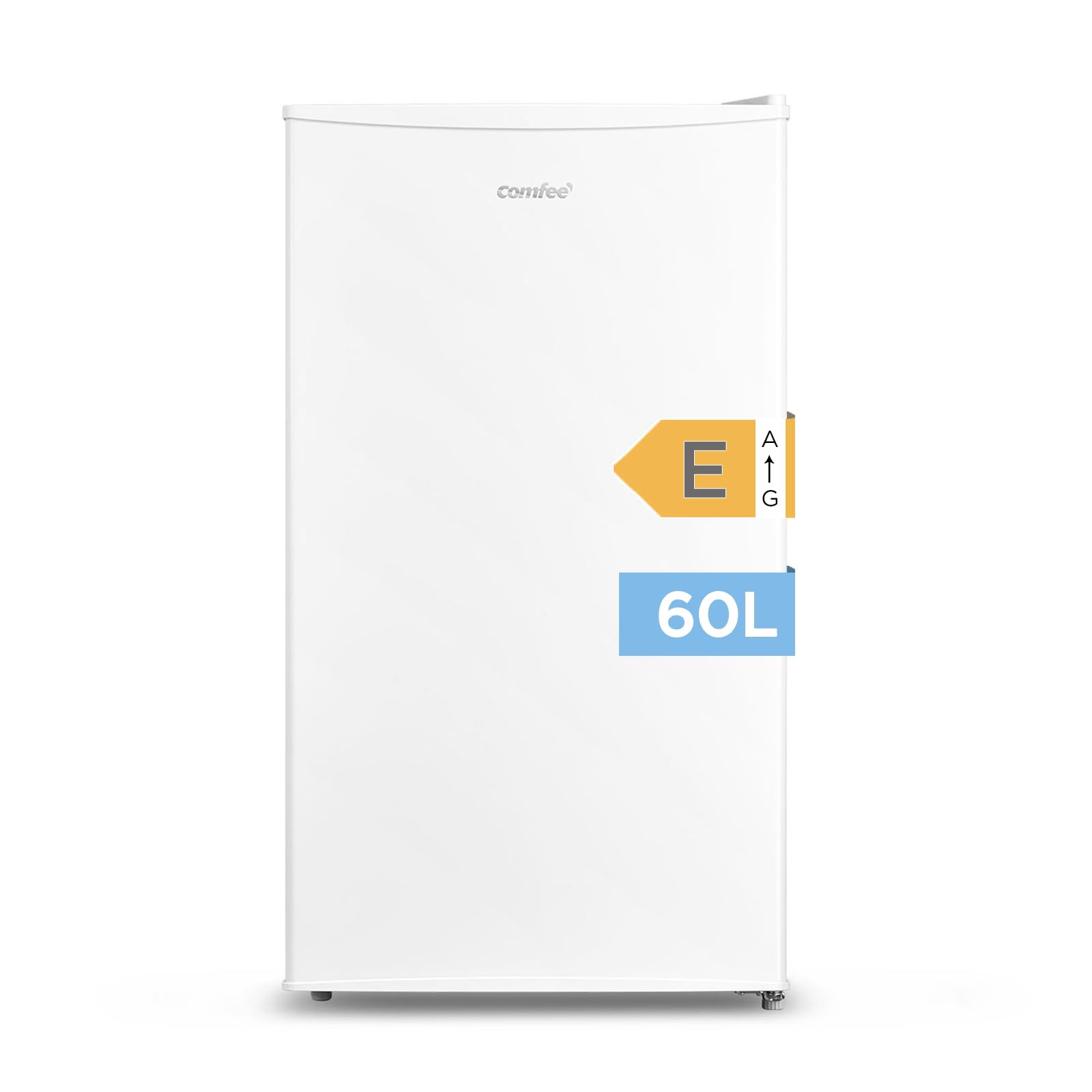 COMFEE ' RCU60WH2(E) 60L Vertical Freezer for Small Kitchen, Single Door, Adjustable Temperature, Quiet, Reversible Door, Free Installation, White