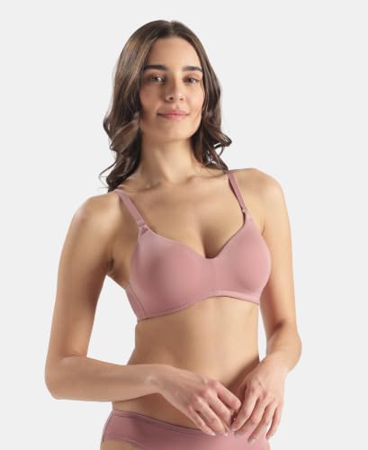 Image of Jockey JW11 Women Wirefree Padded Tencel Lyocell Elastane Stretch Full Coverage Multiway T-Shirt Bra with Adjustable Straps