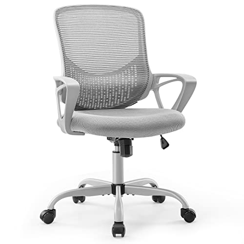Office Chair - Mid Back Home Office Desk Chairs, Adjustable Height, Breathable Mesh #TOP10