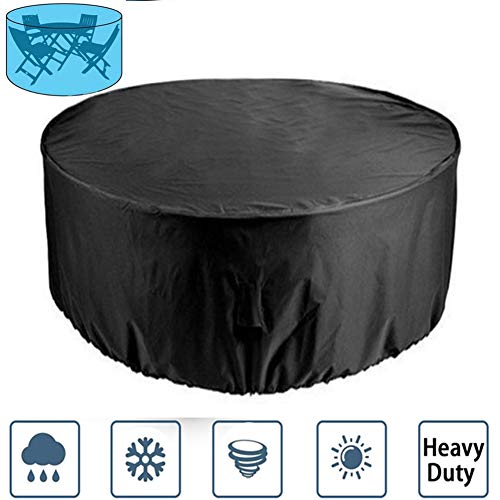 DSYYF Waterproof Outdoor Garden Bench Covers, Black Round Outdoor Sofa Covers, Patio Garden Furniture Cover,185 * 110CM