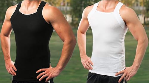 different touch 2 pack men39s tank tops square cut muscle rib a-shirts