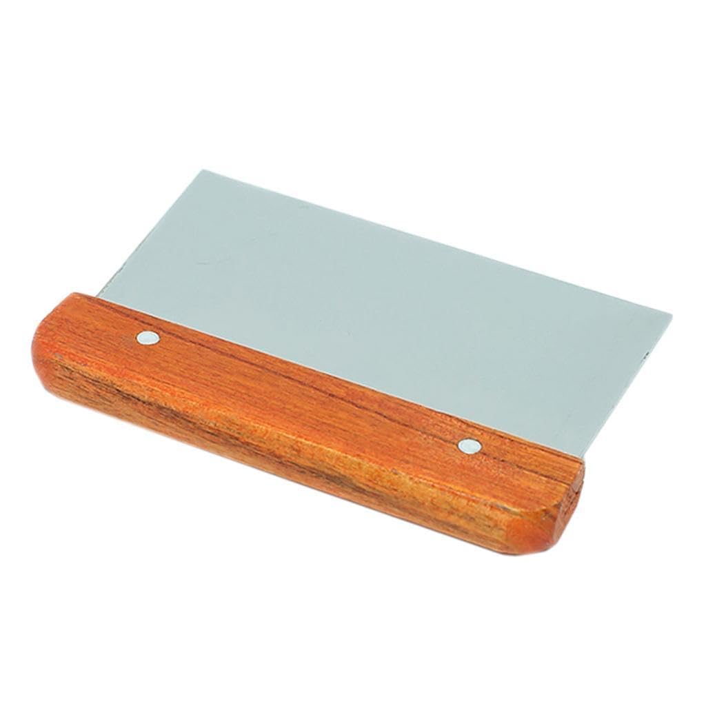 Straight Soap Cutter with Hardwood Handle, Stainless Steel Blade Dough Scraper & Wax Slicer, Multipurpose Bench Scraper for Soap Making, Cake, Bread & Pastry Cutting, 15 x 11 cm, Pack of 1-image-19