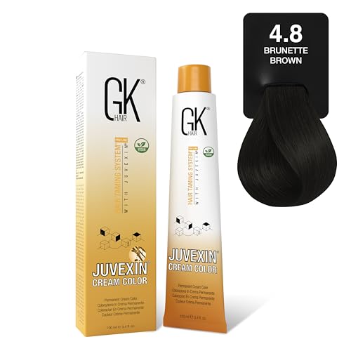 GK HAIR Color Cream 4.8 Brunette Brown 3.4 Oz miniatura 1