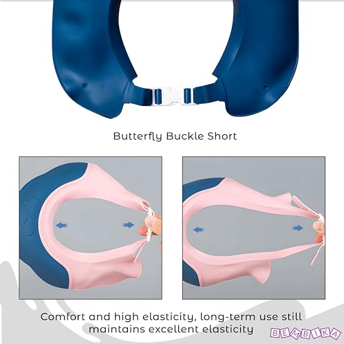 Image of Bembika Baby Shower Cap For Washing Hair, Eye Protection And Hair Wash Reusable, Waterproof, And Comfortable For Babies - (Orange Blue)