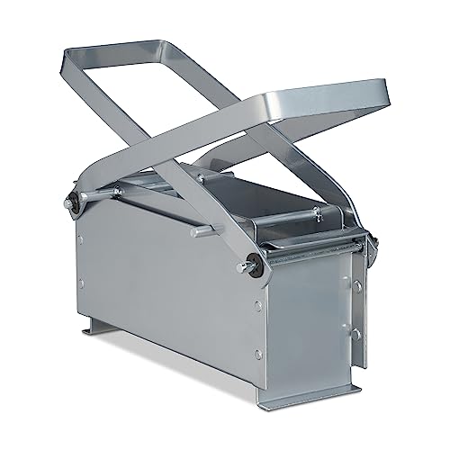 Relaxdays Prensa Manual de Briquetas de Papel, Máquina Compactadora Periódico, Revistas, Acero, 24x30x12,5cm, Plateado