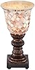 Regency Hill Mosaic Traditional Vintage Uplight Accent Table Lamp 12" High Dark Bronze Brown Earth Tone Ivory Glass Shade for Cottage Core Living Room Bedroom House Bedside Nightstand Home Family #5