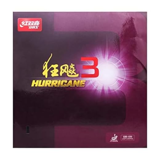 DHS Hurricane 3 Table Tennis Rubber Sheet Ping Pong Rubber (Black, 2.2)