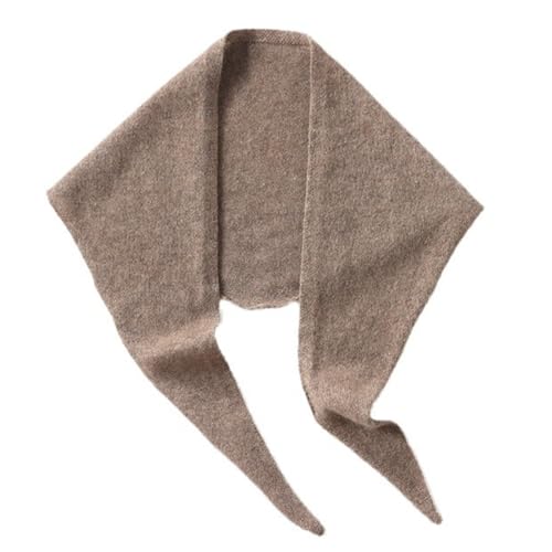 Cashmere Knit Triangle Scarf for Women Knitted Head Scarf Small Bandana Old Money Aesthetic Accessories (Coffee)