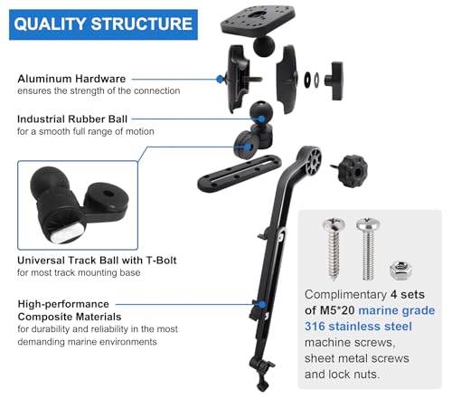 Windfrd Fish Finder Mount 1.5 Inch Ball Base For Kayak thumb #4
