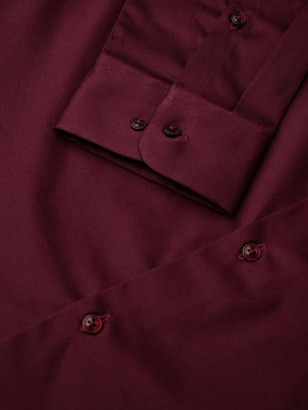 Image of SUBTRACT Men's Slim Fit Solid Spread Collar Cotton Satin Evening Shirt | Stylish Men's Wear Shirt for Office or Party