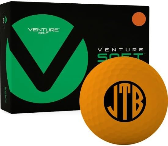 Venture Golf Soft Matte Orange Personalized Golf Balls