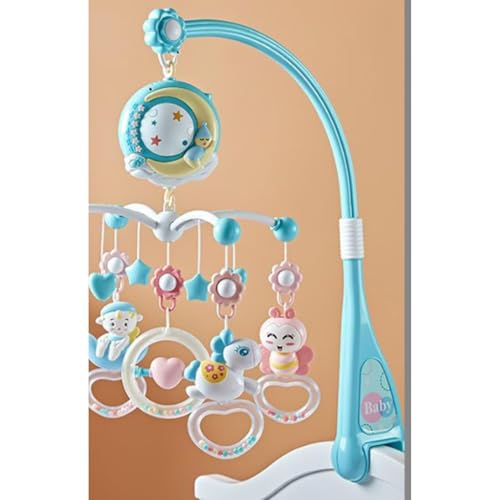 オルゴール360°回転オルゴール自動回転スタンド床リモコン付き音楽投影赤ちゃん新生児ファッション玩具ベビーベッドおもちゃ0歳1歳ベビーベッドおもちゃ出産祝いプレゼント