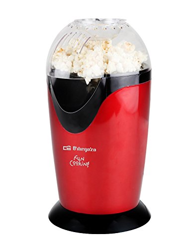 Orbegozo PA 4226 - Palomitero portátil, Rojo metalizado Negro, 1200 W