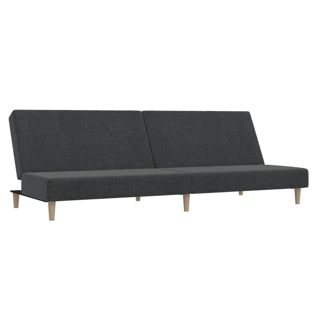 Divano Letto 2 Posti Grigio Scuro in Tessuto Reclinabile 200 cm