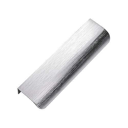 Image of Goldenwarm 6 Pack Brushed Nickel Cabinet Pulls 5 Inch Finger Pulls for Cabinets Edge Pulls Silver Kitchen Hardware for Dresser Drawers,Aluminum Alloy