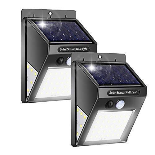 Solar Lights Outdoor, iToncs 50LED Motion Sensor Solar Security Light Solar Wall Lights Wireless Solar Powered Lamp for Garden (2 Pack)